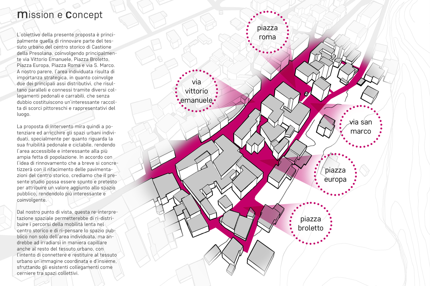 progetto urbano per il rinnovo del centro storico di Castione della Presolana