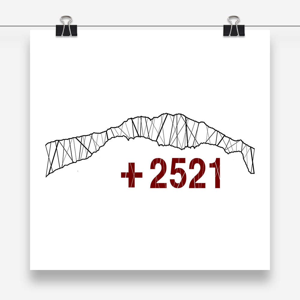 +2521: progetto grafico per la realizzazione di magliette allo scopo di raccogliere fondi per il sostegno alla riqualificazione dei sentieri della Presolana