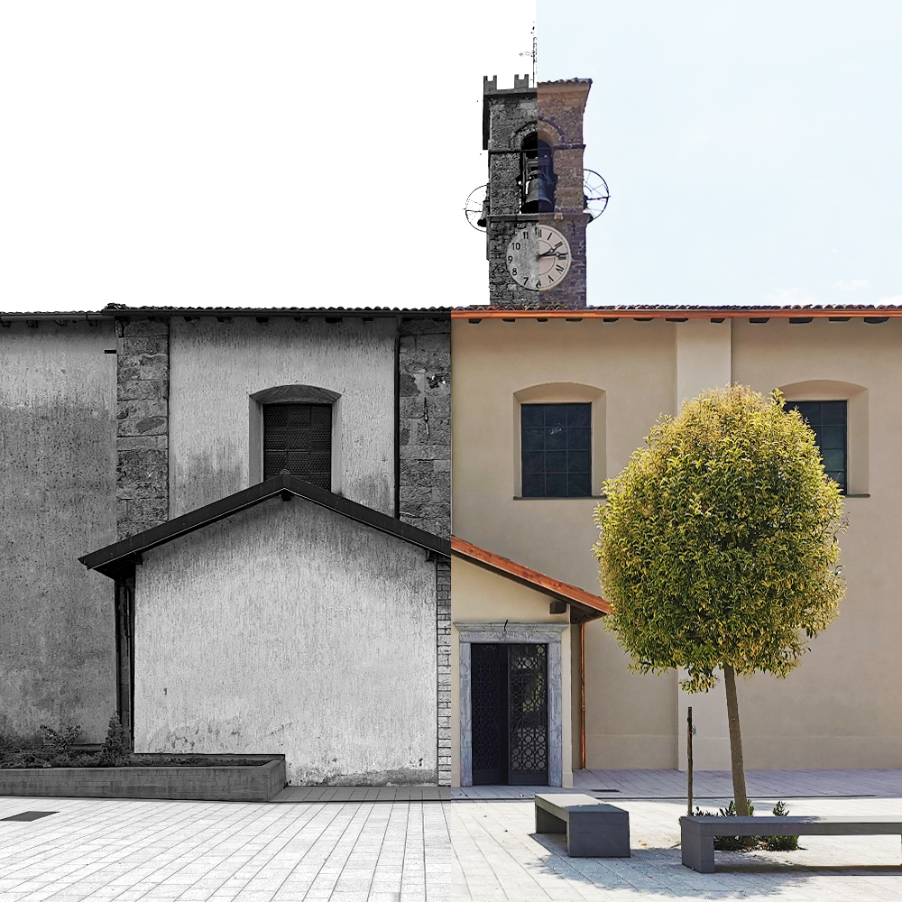 san maurizio: progetto di restauro per la sistemazione del sagrato, delle facciate, delle coperture e della torre campanaria della Chiesa di San Maurizio e della casa parrocchiale per la Parrocchia di Colzate.